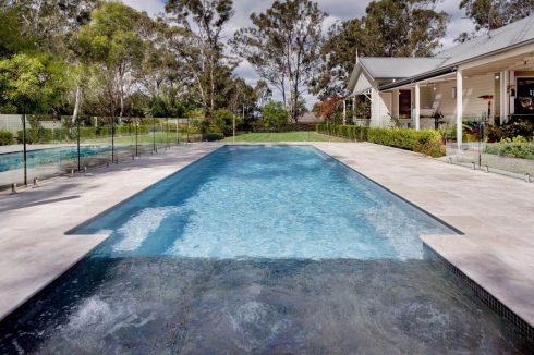 Compass fibreglass pool installed in the ground