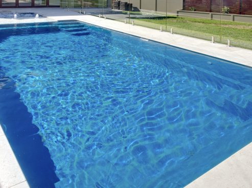 Contemporary pool and spa combination