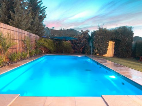 Contemporary smart pool design idea with lights