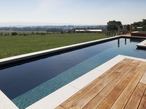 Fastlane lap pool with timber decking