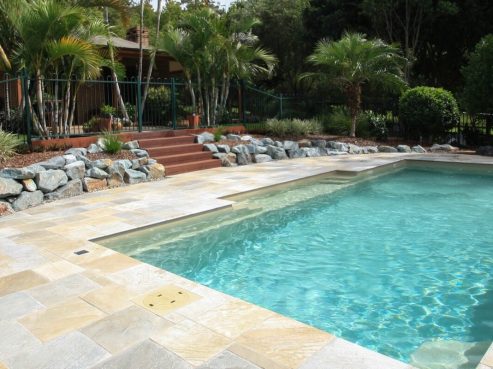 Mark Pollard Pools Vogue family pool with lovely pool landscaping