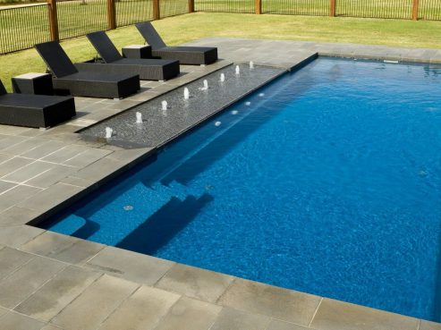 Mark Pollard Pools Vogue smart self cleaning family pool sunpod water feature