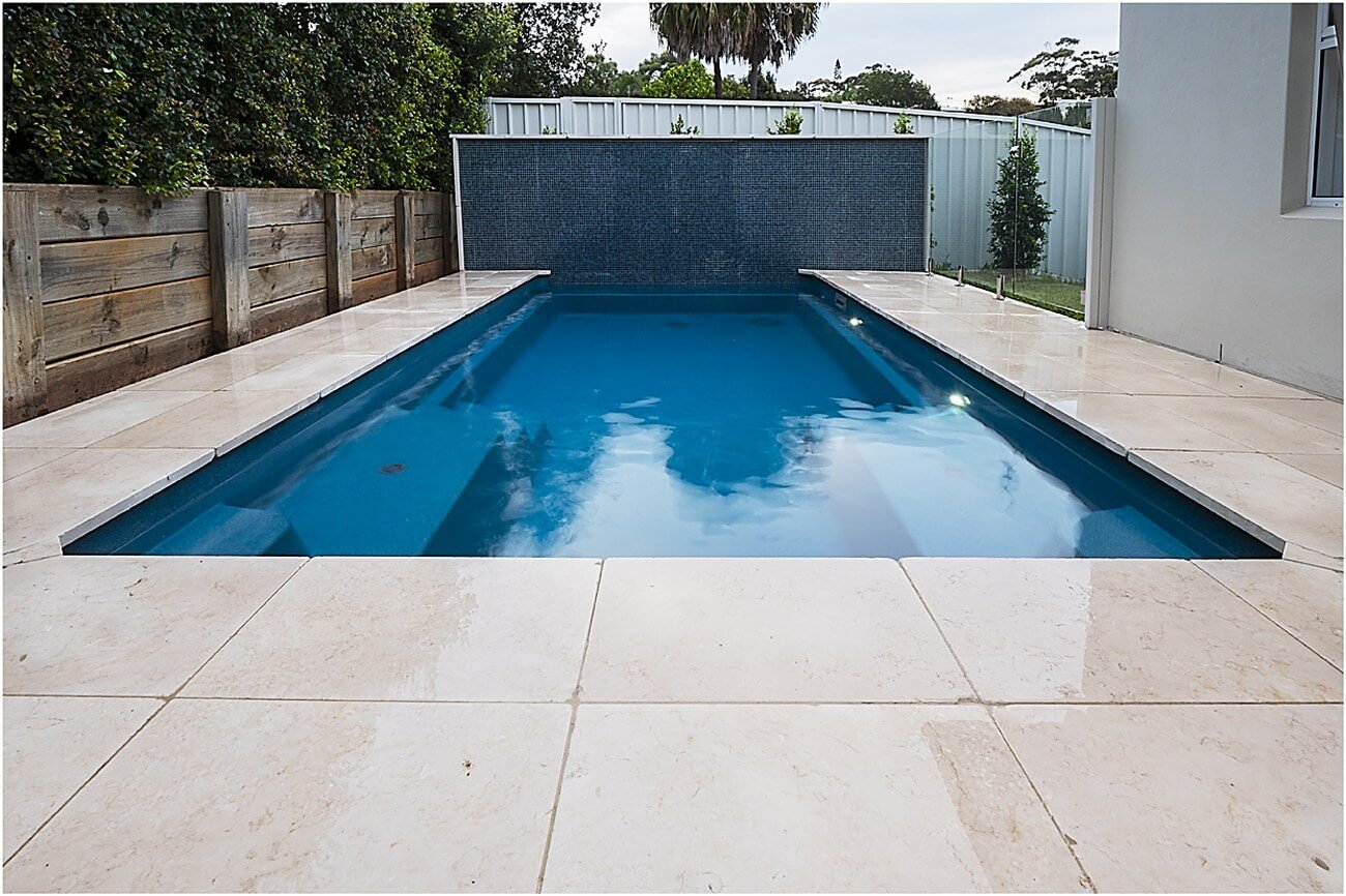 Mark Pollard Pools X Trainer 5 8 fibreglass pool Vercoe with water wall feature 4